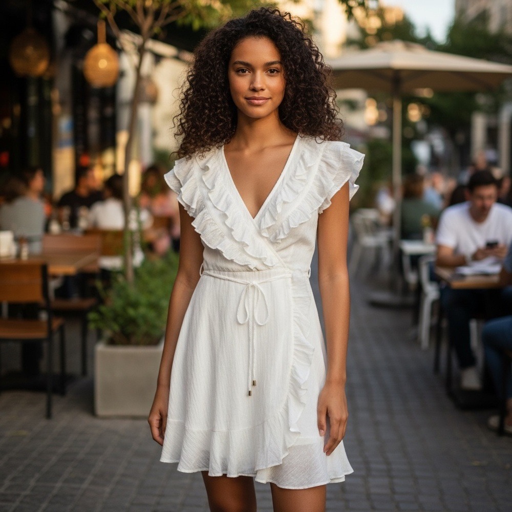 Saints + Secrets Ruffle Hem Dress Flutter Sleeve‎ Small S Resort Night Out